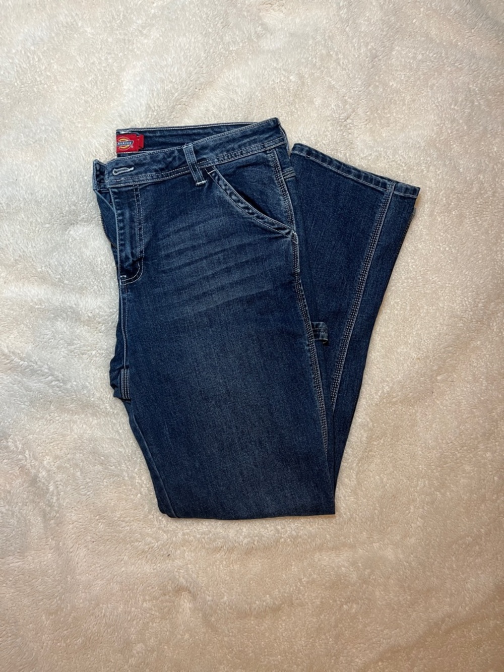 Dickies Women's Straight-Leg Carpenter Jeans in Dark Blue